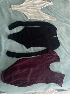 Bundle of Bodysuits — White, Black, Burgundy